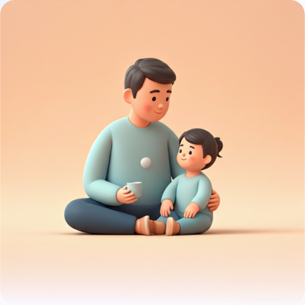 Parent and child sharing a warm conversation